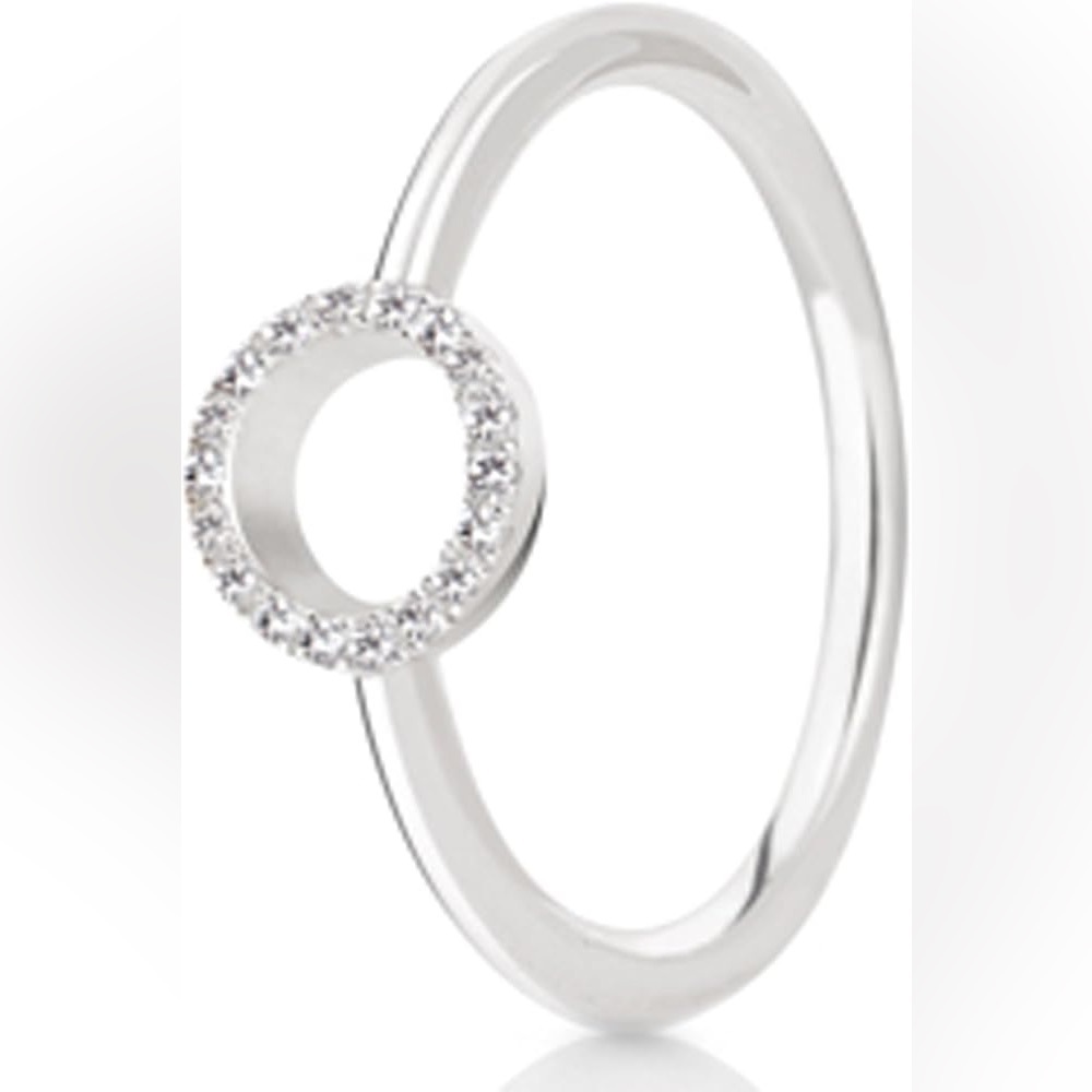 Chamilia Sterling Silver Pave Circle Swarovski Stackable Ring NEW